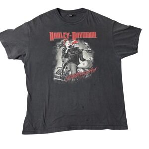 Harley Davidson XL Skull Biker  Red/Black T- Shirt Corpus Christi, Texas Rebel